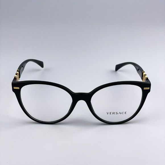Versace VE3334 GB1 Eyeglasses Black Gold Cat Eye Women - Picture 6 of 13